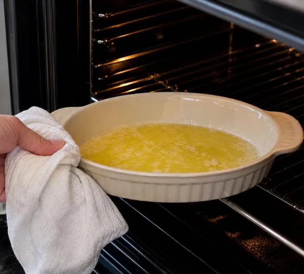 Step 1: Melt the butter in the dish