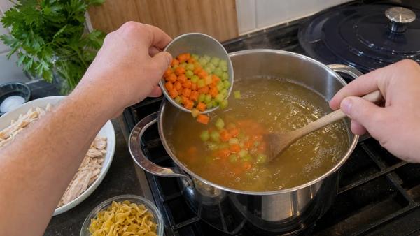 Step 2: Poach the chicken