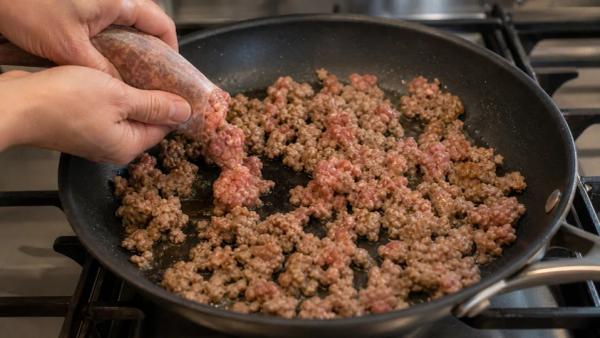 Step 2: Brown the sausage