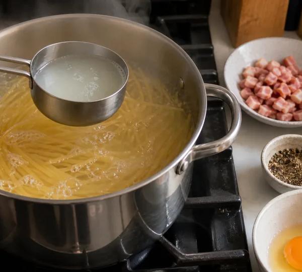Step 2: Add the spaghetti and cook