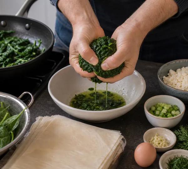 Step 1: Wilt Spinach