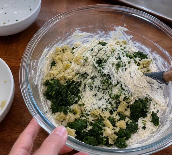 Step 4: Fold in greens