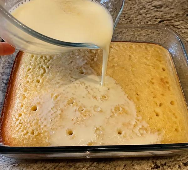 Step 6: Whisk the evaporated milk