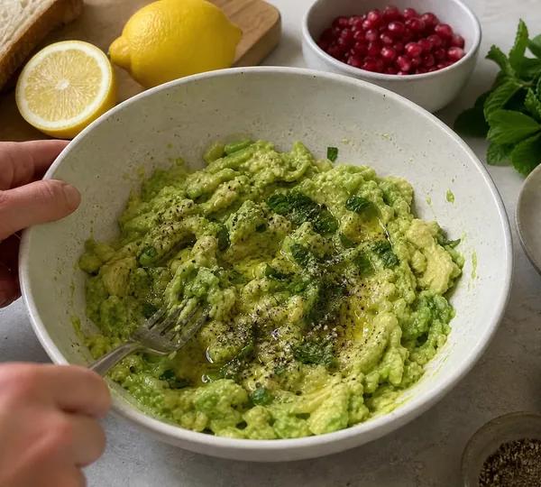 Step 3: Mash the avocado with salt