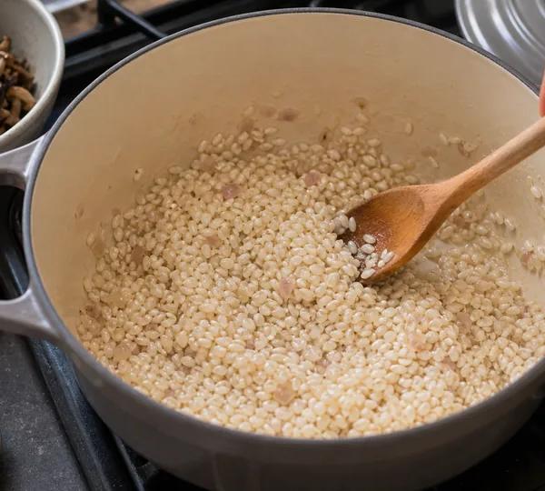 Step 5: Add the arborio rice