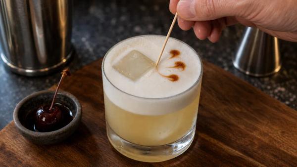 Step 5: Marble the foam and garnish