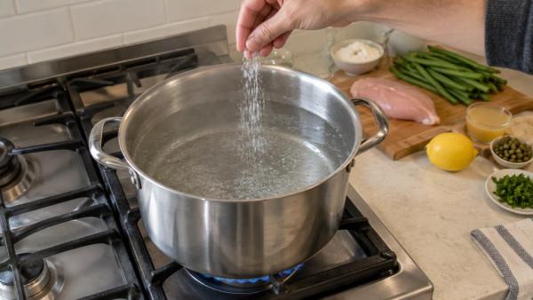 Step 1: Put the pasta water on first