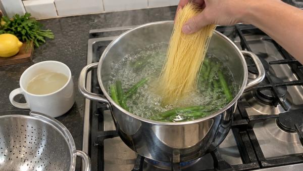 Step 5: Beans, then pasta, one pot